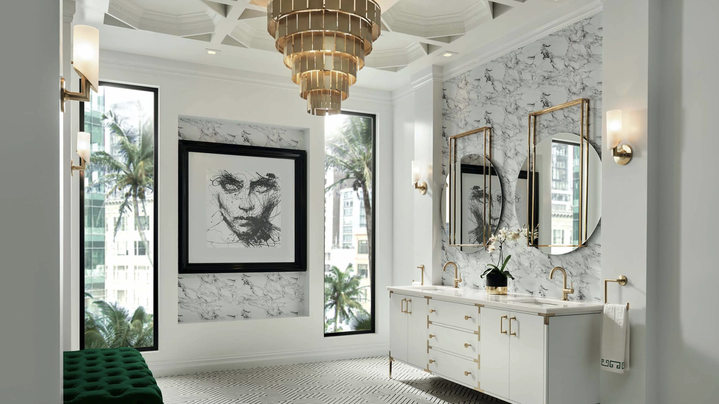 luxury hospitality bathroom featuring Brizo fittings, elevated finishes, and guest focused design supporting long term hospitality experience