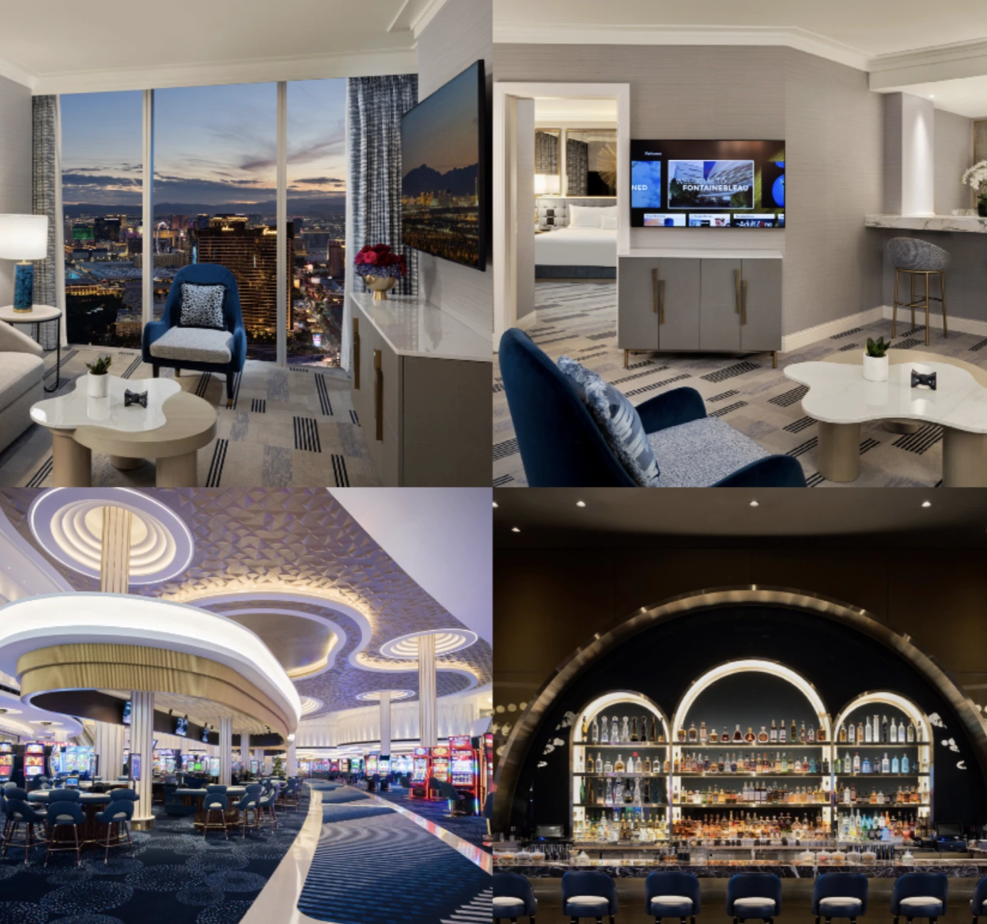 Fontainebleau hotel featuring LG hospitality display solutions including guestroom TVs and digital signage throughout the property