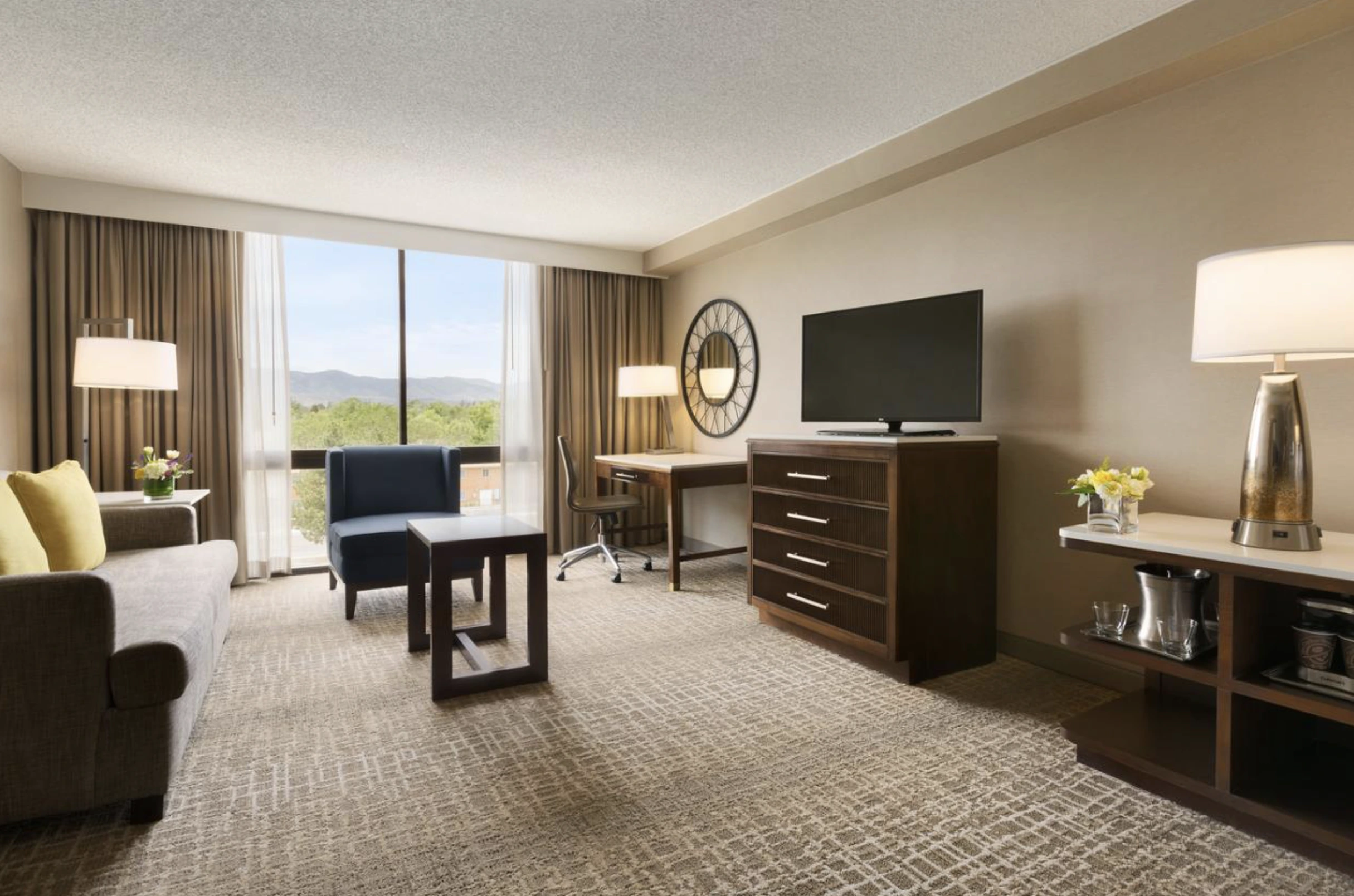 custom hospitality carpet helping create a cohesive guestroom environment through color, texture, and design