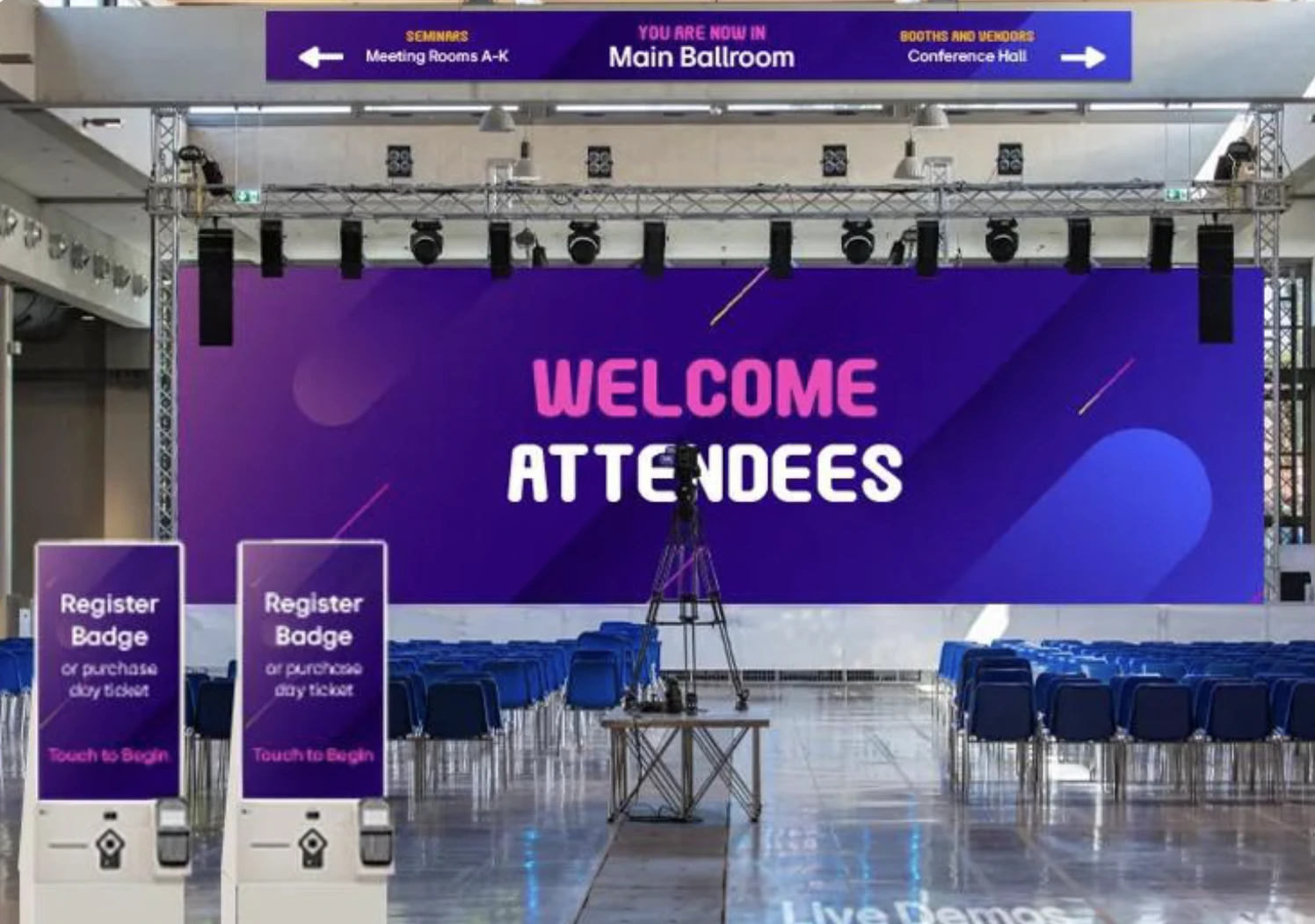 LG Business Solutions large-scale LED display supporting BDNY hospitality events, conferences, digital engagement, and property communication