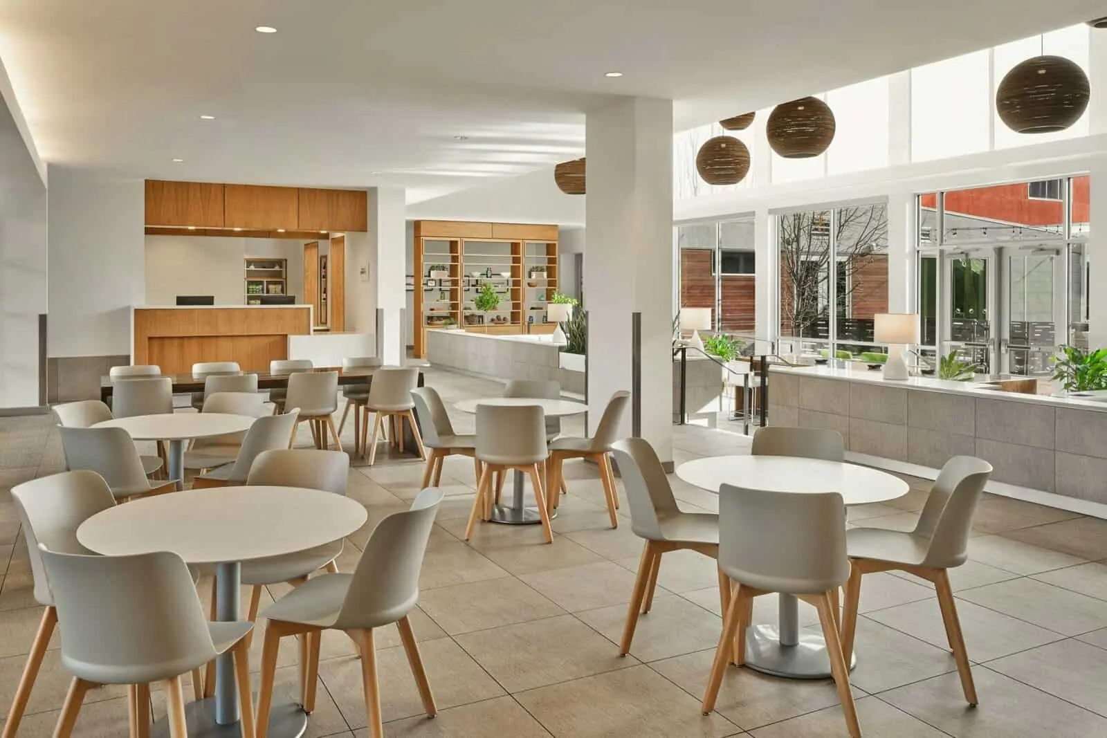 Breakfast and lobby seating area at Element Basalt Aspen