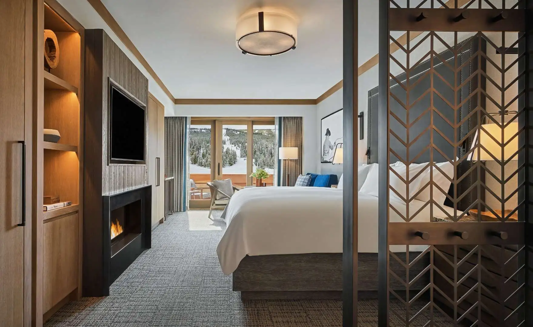 Custom guestroom furniture and finishes at Montage Big Sky luxury resort